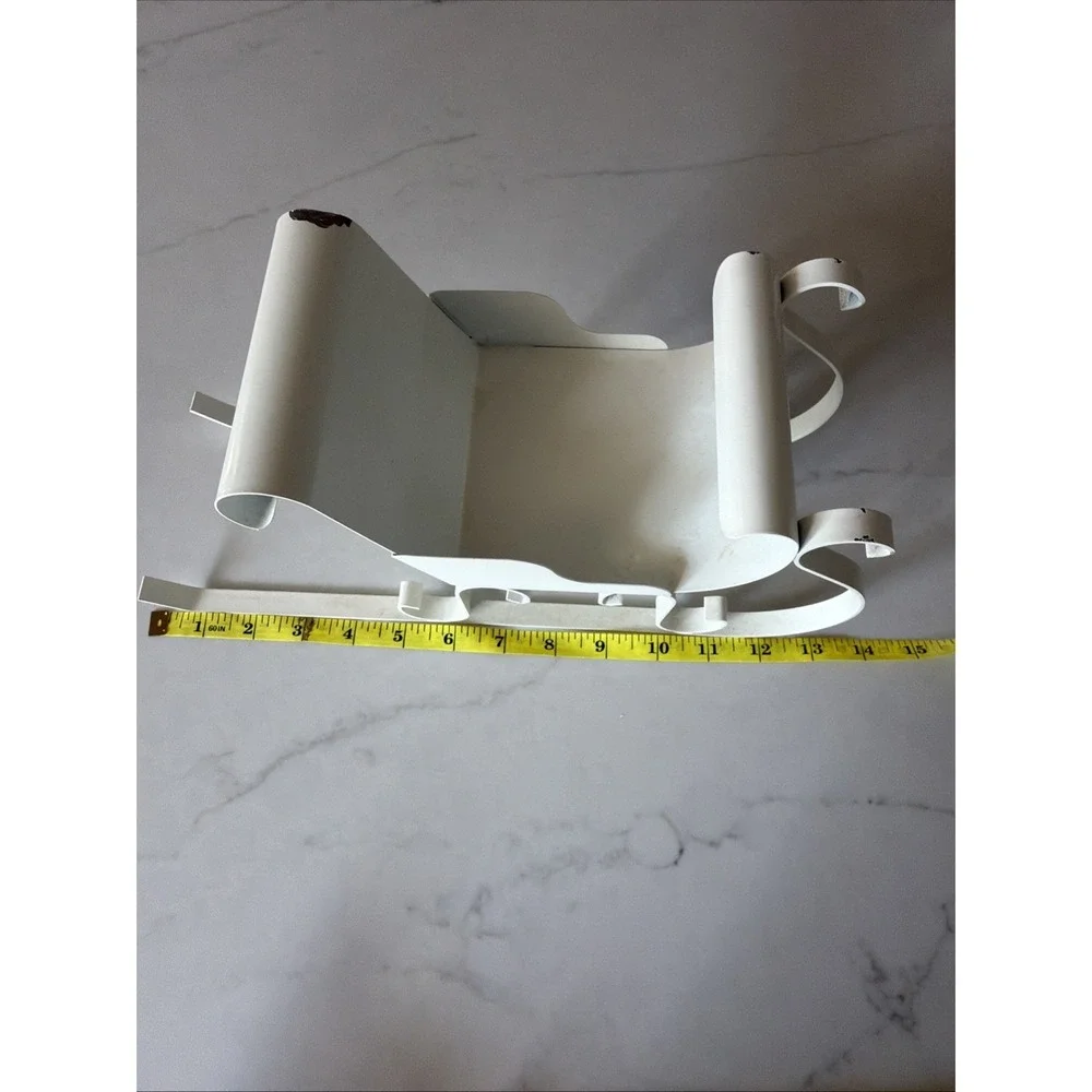 VTG Home Interiors HOMCO #5325 DE Metal Steel Christmas Sleigh White 14